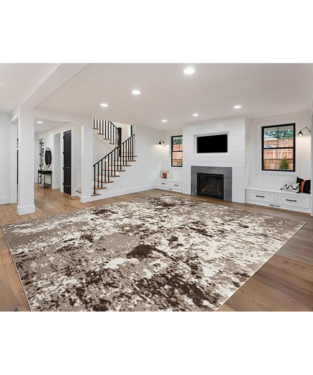 Keen Home Design Area Rugs - 8x10 Non-Shedding, Abstract Rugs for Kitchen, Living Room, Bedroom, Dining Room, Entryway - Size: 7'3" x 10'2", Multi