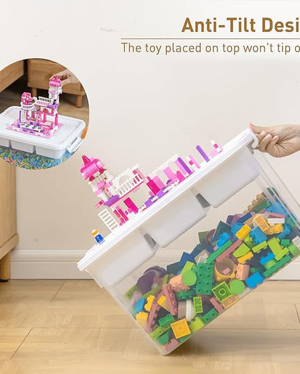 Citylife 17 QT Plastic Storage Bins Clear Storage Box with Lids Multipurpose Stackable Storage Containers for Organizing Tool, Craft, Crayon, 4 Packs