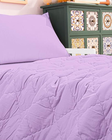 NTBAY Toddler Bedding Set - 4 Piece Soft and Breathable Crib Bedding Set for Boys and Girls, Includes Quilted Comforter, Fitted Sheet, Flat Top Sheet and Envelope Pillowcase, Lavender