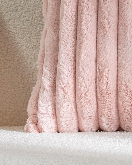 DEELAND Pack of 2,Double-Sided Faux Fur Plush Decorative Throw Pillow Covers Fuzzy Striped Soft Pillowcase Cushion Covers for Sofa Couch Bedroom