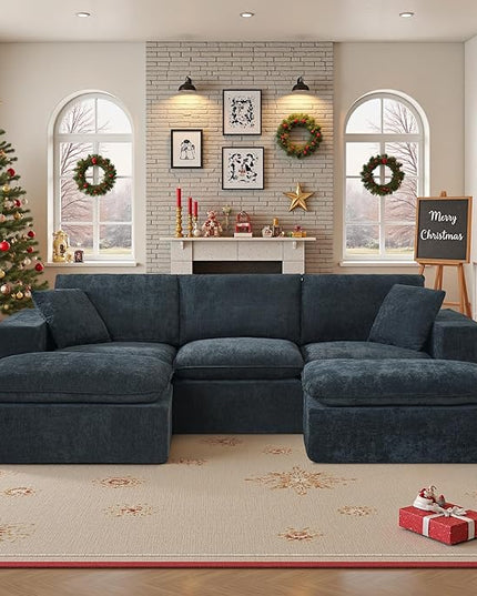 110" Sectional Couches for Living Room Boneless Couch Upholstered Cloud Couchs Sectional Modular Sectional Sofa with L Shaped