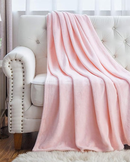 Bedsure GentleSoft Fleece Blankets Queen Size Pink - Bed Blanket Soft Lightweight Plush Fuzzy Cozy Luxury Microfiber 90x90 inches
