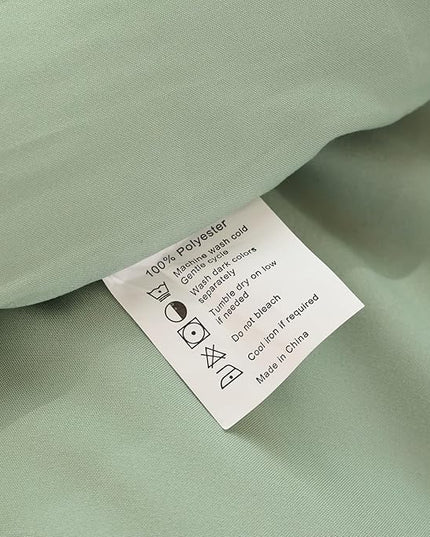 ROSGONIA Queen Comforter Set Sage Green, 3pcs Bedding Sets Queen (1 Boho Sage Comforter& 2 Pillowcases), All Season Lightweight Blanket Quilt