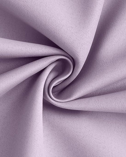 Yakamok 100% Blackout Curtain Panels 84 inches Cold and Light Blocking Drapes for Nursery, 2 Thick Layers Thermal Insulated Draperies (2 Pieces, 50 Wide Each Panel, Lilac Front with White Backing)