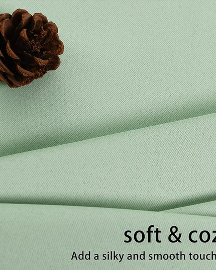 JIUZHEN Aqua Blackout Curtains with Tiebacks Thermal Insulated, Light Blocking and Noise Reducing Grommet Curtains for and Living Room, Set of 2 Window Curtain Panels, 42 x 72 Inch Length