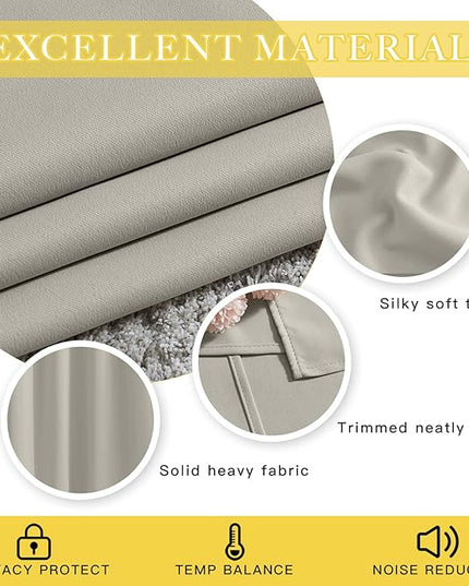 NICETOWN Natural Doorway Curtains 78 inches Long for Bedroom, Grommet Window Treatment Thermal Insulated Privacy Blackout Curtains & Drapes for Living Room, Set of 2, W52 x L78