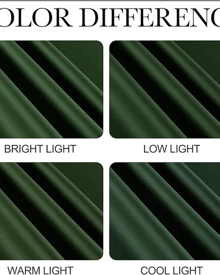NICETOWN Room Darkening Dark Green Curtains for Windows, Grommet Thermal Drapes Window Treatments Sound Reducing for Bedroom/Living Room, W52 x L84, 2 Panels