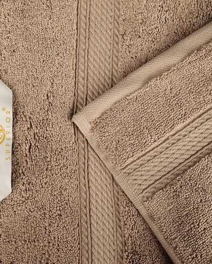 Superior Egyptian Cotton Pile Face Towel/Washcloth Set of 6, Ultra Soft Luxury Towels, Thick Plush Essentials, Absorbent Heavyweight, Guest Bath, Hotel, Spa, Home Bathroom, Shower Basics, Latte