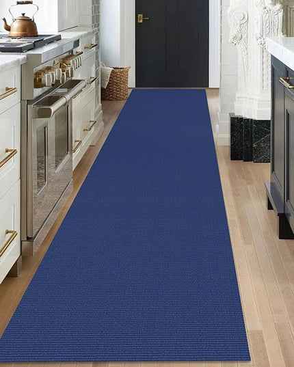 KOZYFLY Washable Runner Rug 3x18 ft Hallway Kitchen Runner Rugs with Rubber Backing Bobo Non Slip Entryway Runner Indoor, Long Carpet Runners for Hall Kitchen Entryway, Royal Blue