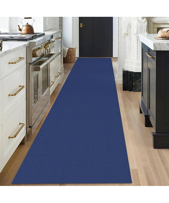 KOZYFLY Washable Runner Rug 3x18 ft Hallway Kitchen Runner Rugs with Rubber Backing Bobo Non Slip Entryway Runner Indoor, Long Carpet Runners for Hall Kitchen Entryway, Royal Blue