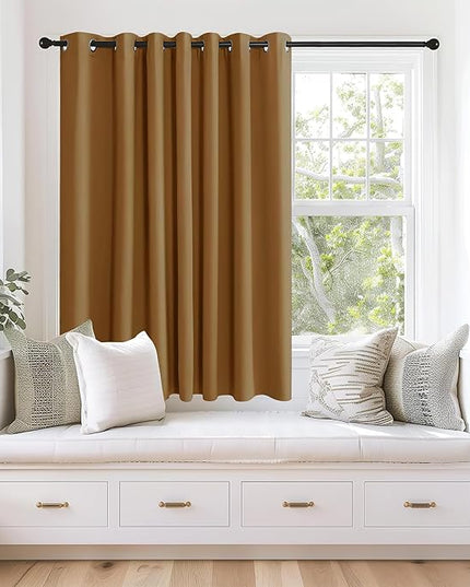 NICETOWN Blackout Curtains 63 inches Long for Living Room Bedroom, Grommet Thermal Insulated Room Divider Drape Window Treatment for Sliding Patio Door, W100 x L63, 1 Panel, Burgundy Red