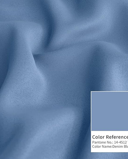 BGment Rod Pocket and Back Tab Blackout Curtains for Bedroom - Thermal Insulated Room Darkening Curtains for Living Room, 2 Window Curtain Panels (42 x 63 Inch, Faded Denim)