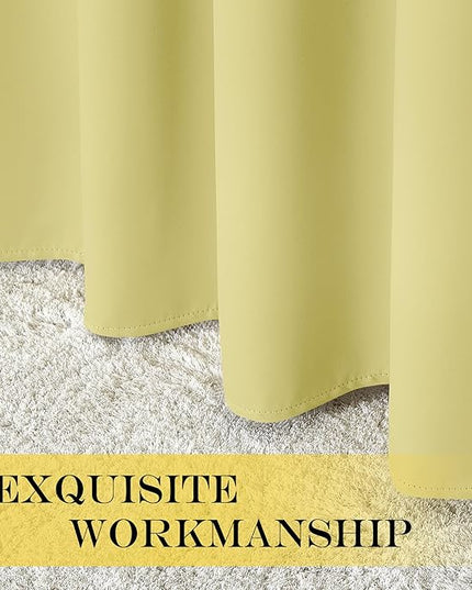 NICETOWN Sliding Door Window Treatment Blackout Patio Door Curtain Panels, Privacy Thermal Drapes for Bedroom Living Room Department with Grommet Top (Paler Yellow, W66 x L110)