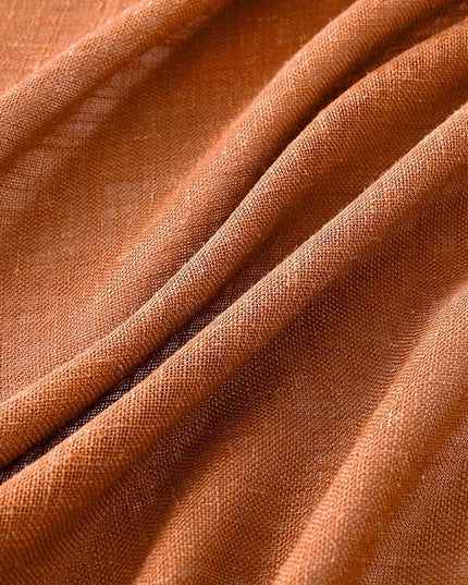 MIULEE Orange Curtains 90 Inch Length 2 Panels for Bedroom Living Room, Soft Thick Linen Textured Window Drapes Semi Sheer Light Filtering Back Tab Rod Pocket Burlap Look Fall Boho Decor