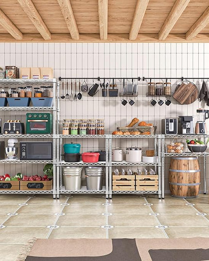 1750 LBS Storage Shelves 5-Tier Utility Shelving Unit Steel Organizer Wire Rack for Home,Kitchen,Office,Garage, Capacity 17.7" D x 47.2" W x 72.3" H