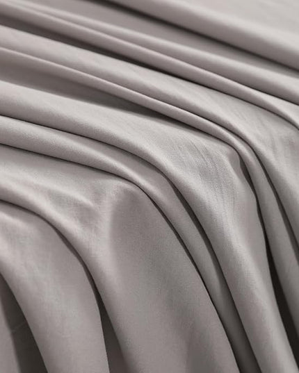 NTBAY Twin Comforter Set with Sheets, 5 Pieces Soft and Breathable Twin Bedding Set, Bed in a Bag, Down Alternative Comforter Set Solid Color All Season, Kids Bedding Set, Smoke Grey