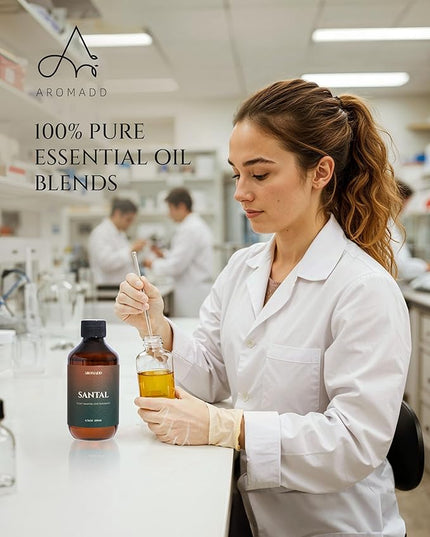 Aromadd Santal Diffuser Oil Inspired by Luxury Hotel Scent, Essential Oils for Waterless Diffuser, Warm Sandalwood & Amber Aroma, Long-Lasting & Natural Home Fragrance - 6.76 fl oz (200 mL)