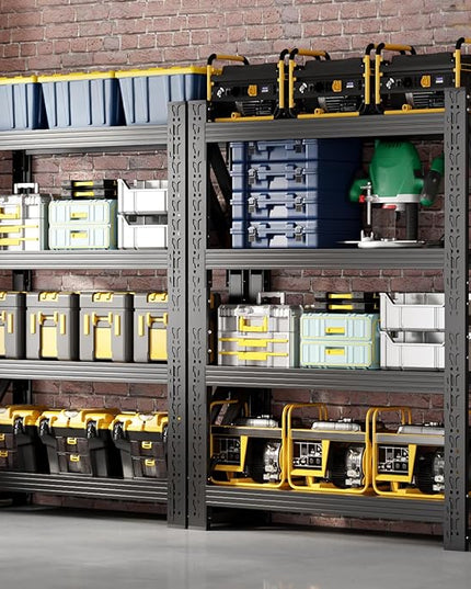 48" W Garage Shelving,4-Tier Heavy Duty Storage Shelves Unit with Adjustable Metal Shelf for Warehouse,Basement,Workshop,4200LBS,48" W x 24" D x 79" H,Black