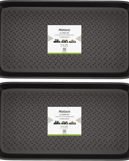 Matace 2 Pack Rubber Small Boot Tray for Entryway,Boot Mat,Shoe Tray,Shoe Mat for Indoor and Outdoor Use, 27.95"x 15.74" (Pack of 2)