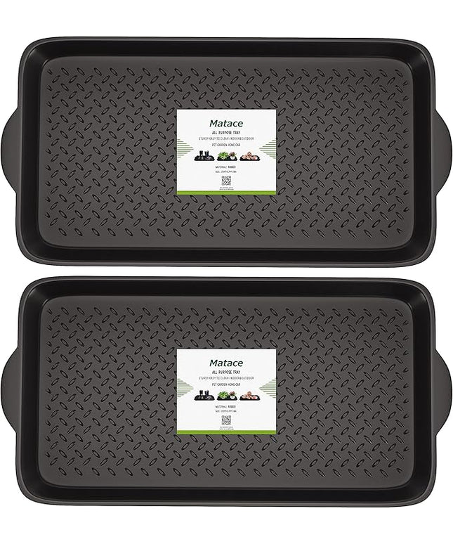 Matace 2 Pack Rubber Small Boot Tray for Entryway,Boot Mat,Shoe Tray,Shoe Mat for Indoor and Outdoor Use, 27.95"x 15.74" (Pack of 2)