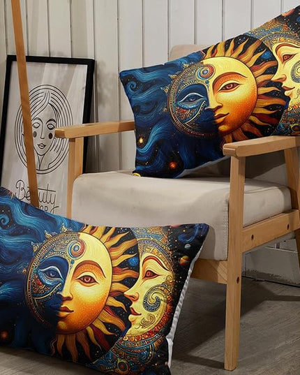AILONEN Boho Sun and Moon Sheet Set,Celestial Galaxy Starry Space Kids Bedding Twin XL Size, All-Season Soft Microfiber Mandala Exotic Black Bed Sheets,3-Piece,1 Fitted Sheet + 1 Pillow Case