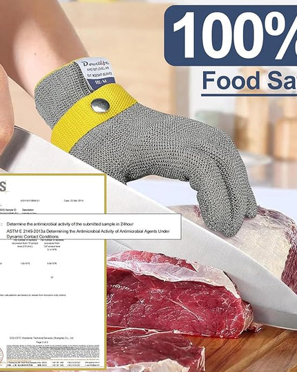 Dowellife Comfortable ANSI A9 Cut Resistant Glove Food Grade, Mesh Metal Kithcen Glove for Chef Oyster Shucking Mandoline Knife Butcher Meat Cutting