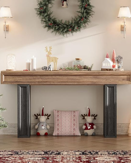 Rresyet 63 Inch Long Console Table, Sofa Table Behind Sofa, Wooden Entryway Table, Farmhouse Entryway Table for Entry, Hallway, Living Room (Wood)
