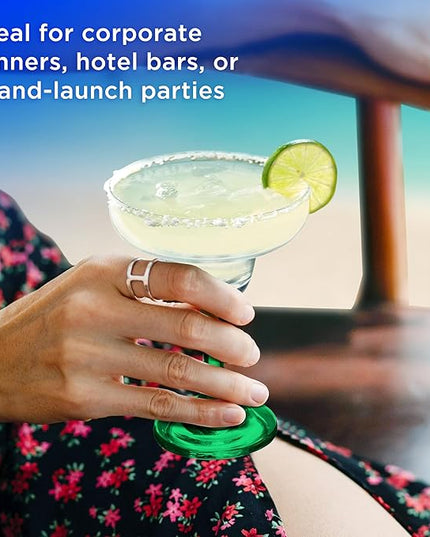 DISCOUNT PROMOS 10 Margarita Glasses Set, 9 oz. - Classic, Smooth, Barware, Glassware - Green