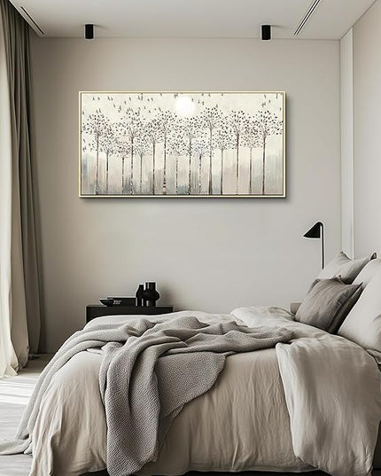 Scenery Abstract Wall Paintings Framed Canvas Wall Art For Living Room Large Office Wall Decor For Bedroom Wall Decorations Pictures Artwork Canvas Prints Boho Home Wall Decor Natural Wood Framed