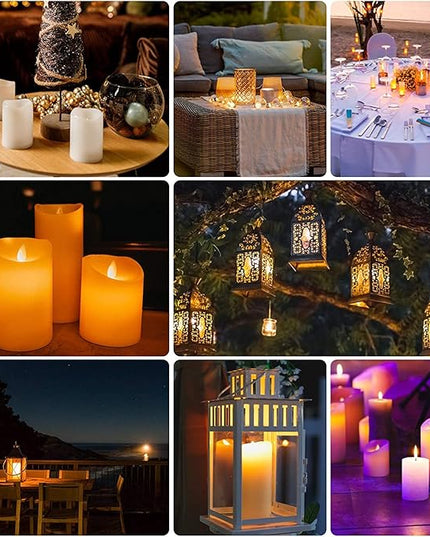 12 Pack Flameless Candles Battery Operated Waterproof Led Candles (D:2.2" X H:4" 5" 6" 7") Candles with 2 Remotes Contro for Wedding, Party, Birthday