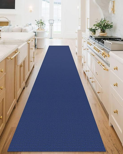 KOZYFLY Washable Runner Rug 3x18 ft Hallway Kitchen Runner Rugs with Rubber Backing Bobo Non Slip Entryway Runner Indoor, Long Carpet Runners for Hall Kitchen Entryway, Royal Blue