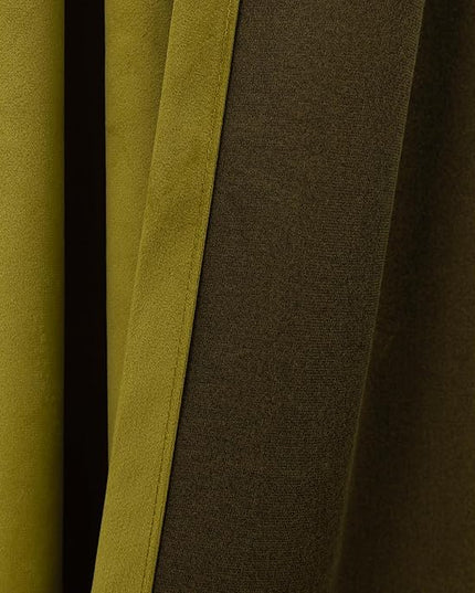 KOUFALL Chartreuse Back Tab Velvet Curtains for Living Room 52x90 Inches Long