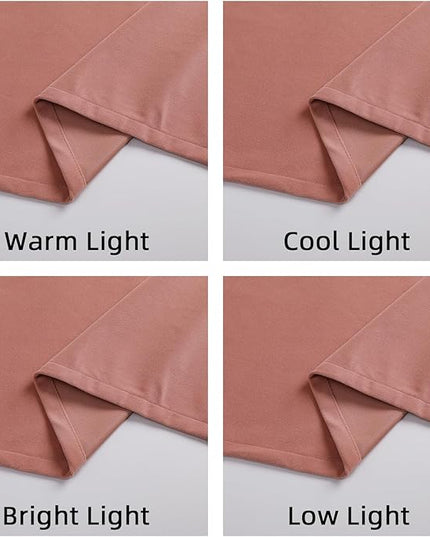 Joydeco Pink Velvet Curtains 84 inch Length 2 Panels, Luxury Blackout Rod Pocket Thermal Insulated Window Curtains, Super Soft Room Darkening Drapes for Living Dining Room Bedroom,W52 x L84 inches