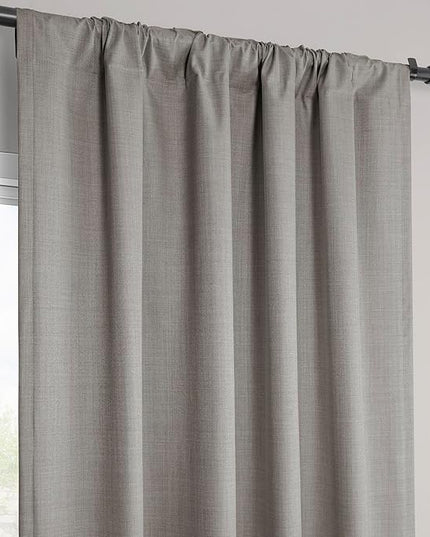 HPD Half Price Drapes Vienna Basic Linen 100% Blackout Curtains for Bedroom 96 Inches Long (2 Panels) - Rod Pocket Curtains & Drapes for Living Room & Windows - 50 X 96, Light Steel Grey