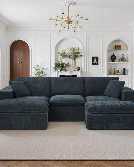 110" Sectional Couches for Living Room Boneless Couch Upholstered Cloud Couchs Sectional Modular Sectional Sofa with L Shaped