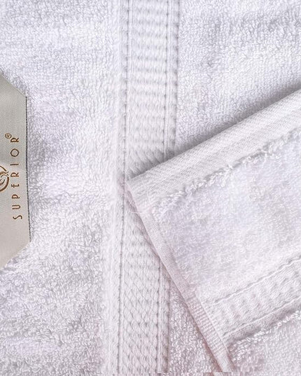 Superior Egyptian Cotton Pile 8 Piece Towel Set, Includes 2 Bath, 2 Hand, 4 Face Towels/Washcloths, Ultra Soft Luxury Towels, Thick Plush Essentials, Guest Bath, Spa, Hotel Bathroom, White
