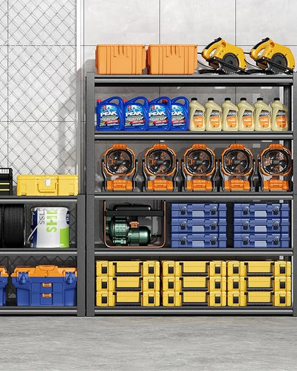 32" W Garage Shelving,5-Tier Heavy Duty Shelving Unit,3000LBS Adjustable Metal Storage Shelves,Storage Rack Units for Industrie,Shed,Warehouse,Basement,Black,32" W x 16" D x 63" H