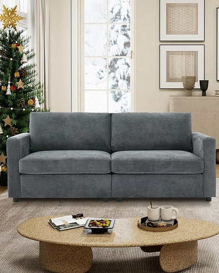 Tbfit Sectional Couch Loveseat, 79" Modern Comfy Sofa with Deep Seat, Removable Cover & Reversible Cushion, Gray