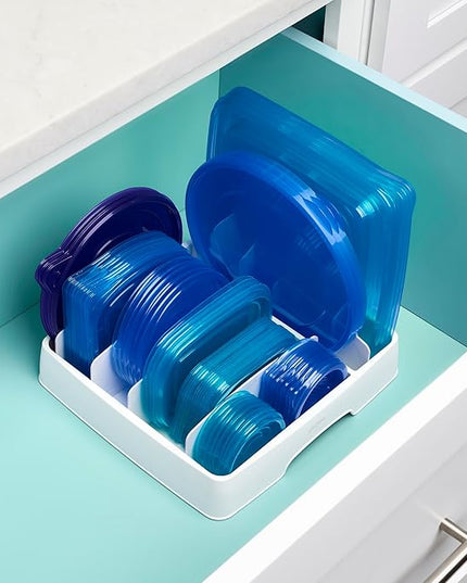 YouCopia StoraLid Adjustable Food Container Lid Organizer for Kitchen Cabinet Storage, Medium Classic Edition