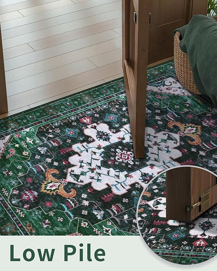 Ciicool Washable Runners Area Rug for Hallways, Ultra Soft 2'6 "x8' ft Boho Print Non-Slip Vintage Oriental Medallion Long Carpet for Kitchen Bedroom Laundry Bathroom