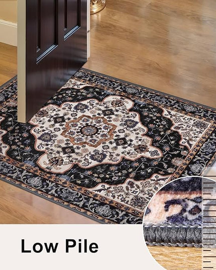 Ciicool Area Rug 5x7ft Washable Rugs for Living Room Non-Slip Indoor Rugs Large Low-Pile Mat Floor Carpet Vintage Rug for Bedroom Dinning Foyer Decor
