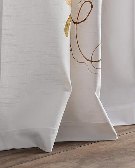 Maison d' Hermine Curtains for Living Room 100% Cotton 108 inch Length One Panel Light Filtering Curtains for Bedroom Windows with Rod and Loop Pockets Drapes (Passion White, 50" W x 108" L)
