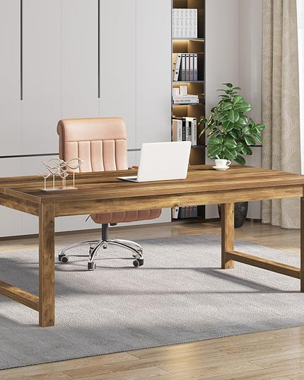 Tribesigns Modern Computer Desk, 63 x 31.5 inch Large Office Desk Computer Table Study Writing Table Workstation for Home Office, Brown Wood