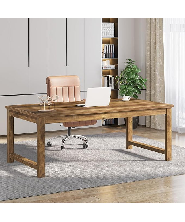Tribesigns Modern Computer Desk, 63 x 31.5 inch Large Office Desk Computer Table Study Writing Table Workstation for Home Office, Brown Wood