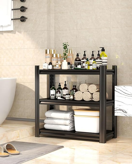 Storage Shelves, Garage Metal Shelving Unit, Adjustable, Double-Layer Column with Reinforced Ribs, Heavy-Duty, Capable of Bearing 1800 lbs, Suitable for Garage, Warehouse, Kitchen Storage