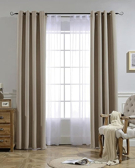 NICETOWN Room Darkening Curtains for Nursery, Grommet Thermal Insulated Light Blocking Window Treatments Sound Reducing for Bedroom, W37 x L72, 2 Panels, Taupe