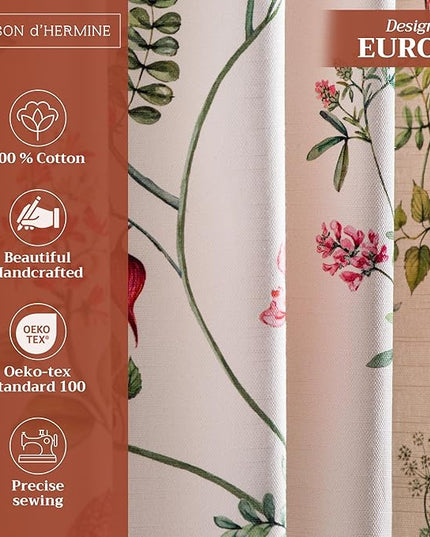 Maison d' Hermine Curtains for Living Room 100% Cotton 84 inch Length One Panel Light Filtering Curtains for Bedroom Windows with Rod and Loop Pockets Drapes (Neo Ipomee Multicolor, 50" W x 84" L)