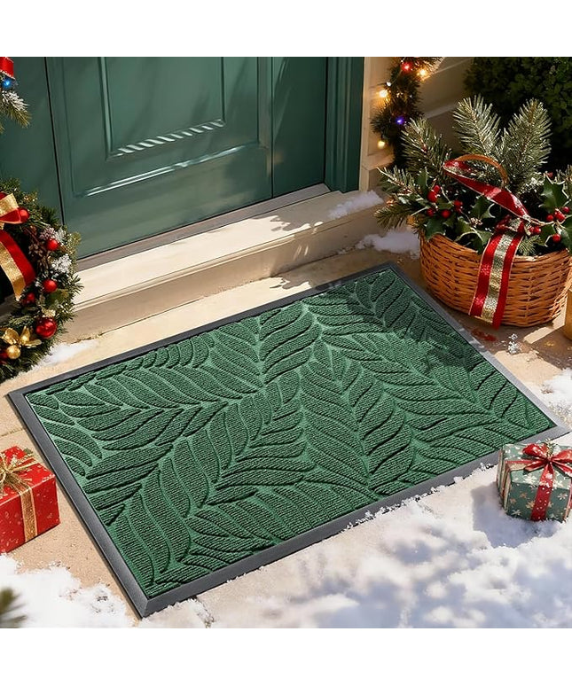 Yimobra 36x24 Large Door Mat Outdoor Indoor, All-Season Waterproof Door Mat Outside Entrance, All-Weather Non-Slip Outside Doormat for Garage Patio Entryway, Green