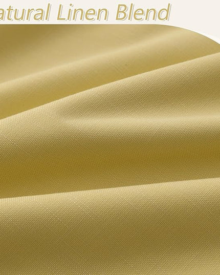 Guken Yellow Blackout Curtains 108 Inch Length 2 Panels Set for Living Room Bedroom Back Tab Thermal Insulated 100% Black Out Linen Drapes Room Darkening Window Curtains 108 Inches Long
