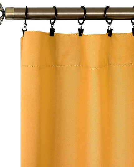 BGment Rod Pocket and Back Tab Blackout Curtains for Bedroom - Thermal Insulated Room Darkening Curtains for Living Room, 2 Window Curtain Panels (52 x 72 Inch, Mustard Yellow)